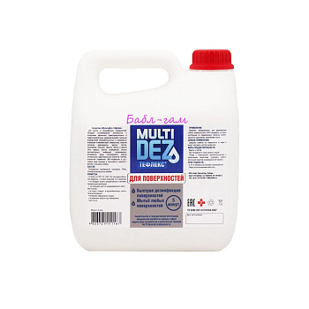 МультиДез-Тефлекс для дезинфекции и мытья поверхностей, 3л. с отдушкой Бабл-Гам