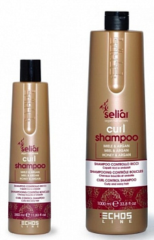 ECHOS Line CURL Шампунь для вьющихся волос с медом имаслом Аргании 350мл