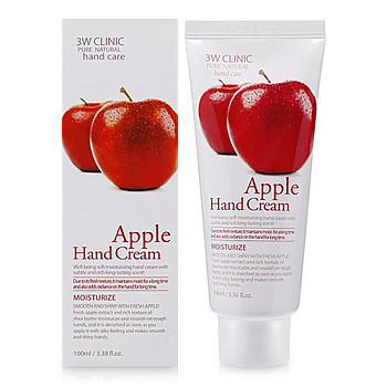 3W Clinic Крем для рук с экстрактом яблока - Apple hand cream, 100мл