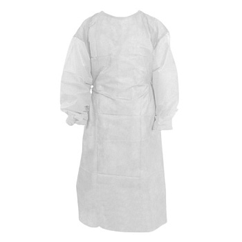 1-Touch Халат белый удлиненный с завязками сзади, 5шт/уп.