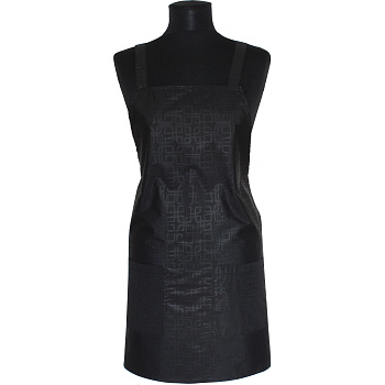 Фартук на лямках Широкий Черный Лазер-принт