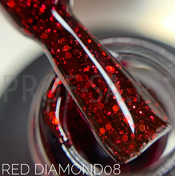 Sova De Luxe Red Diamond 08 гель-лак, 15мл.