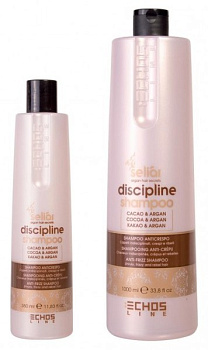 ECHOS Line DISCIPLINE Шампунь для непослушных волос с маслом Аргании и Какао 350мл