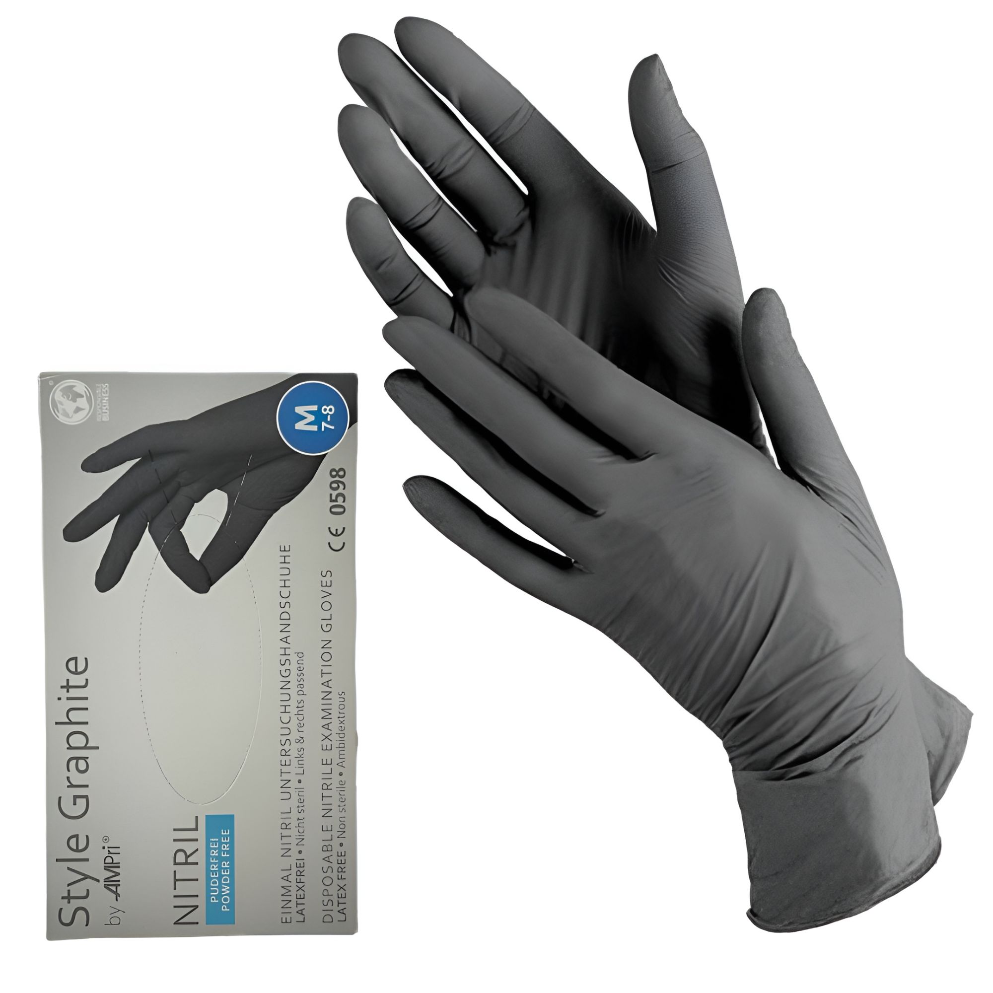 Перчатки STYLE by AMPri нитриловые, цвет Серый (Graphite), размер M