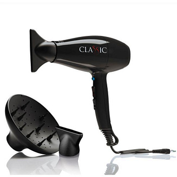 GA-MA Salon Exclusive Classic Фен с диффузором черный 2200w