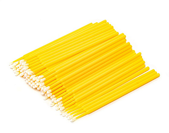 Безворсовые микрощеточки 1,5мм, желтые, 100шт