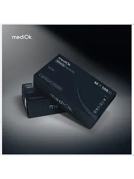 Перчатки mediOk нитриловые, цвет Черный (Carbon), размер M