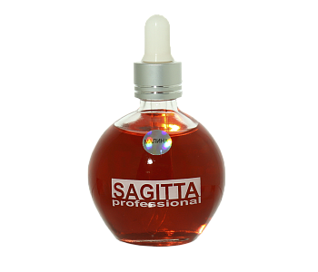 Sagitta Масло для кутикулы Бутылочка с пипеткой, Малина, 75мл.