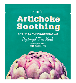 Petitfee Маска гидрогелевая с артишоком - Artichoke soothing hydrogel face mask, 32г