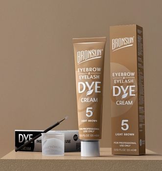 Bronsun Крем-краска для бровей и ресниц, цвет светло-коричневый #5, 15 мл