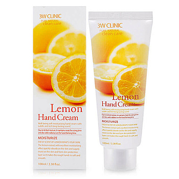 3W Clinic Крем для рук с экстрактом лимона - Lemon hand cream, 100мл