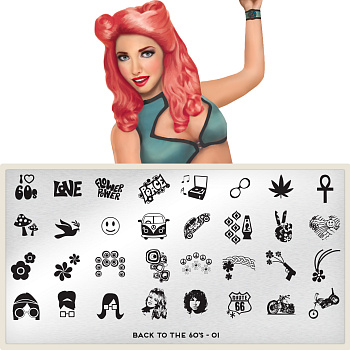 MoYou London Пластина для стемпинга Time Traveller BACK TO THE 60'S №01