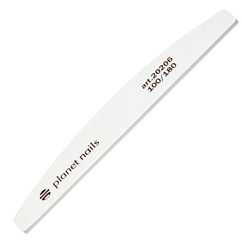Planet Nails Пилка для ногтей широкая полукруглая белая 100/180 Planet Nails Пилка для ногтей широкая полукруглая белая 100/180