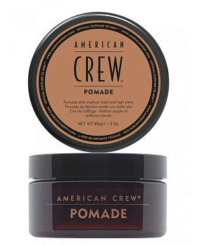 American Crew Помада со средней фиксацией и высоким уровнем блеска для укладки Pomade, 85г