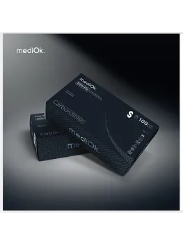 Перчатки mediOk нитриловые, цвет Черный (Carbon), размер S