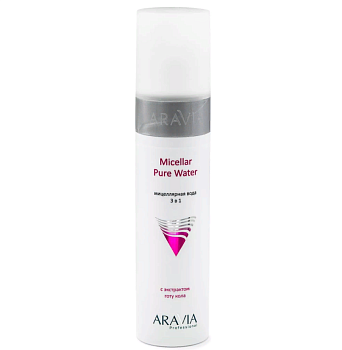 Aravia Professional Мицеллярная вода 3 в 1 с экстрактом готу кола Micellar Pure Water, 250 мл