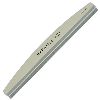 MAKnails Шлифовщик для ногтей Серый полуовал, 320/400 MAKnails Шлифовщик для ногтей Серый полуовал, 320/400