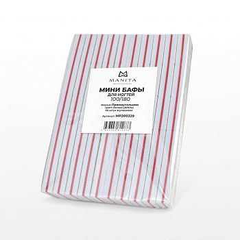 Manita Professional "МИНИ-БАФ" БЕЛЫЙ 100/180 грит, 50 шт/уп. Manita Professional "МИНИ-БАФ" БЕЛЫЙ 100/180 грит, 50 шт/уп.
