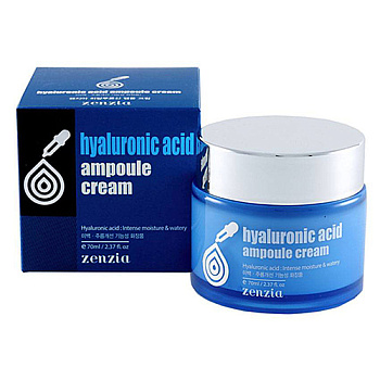 Zenzia Крем для лица с гиалуроновой кислотой - Hyaluronic acid ampoule cream, 70мл