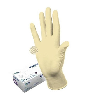 Перчатки Латексные DERMAGRIP Classic повышенной прочности, неопудренные, S, 100шт/уп