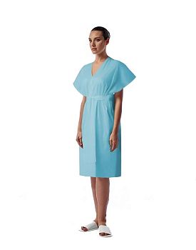 1-Touch Халат "Кимоно" нетканый, спанбонд,без рукавов, Голубой, 10 шт/упк, 30г/м2