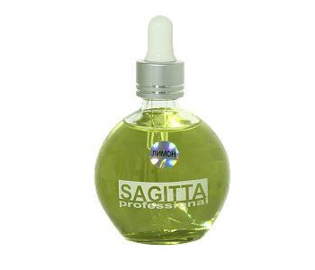 Sagitta Масло для кутикулы Бутылочка с пипеткой, Лайм, 75мл.