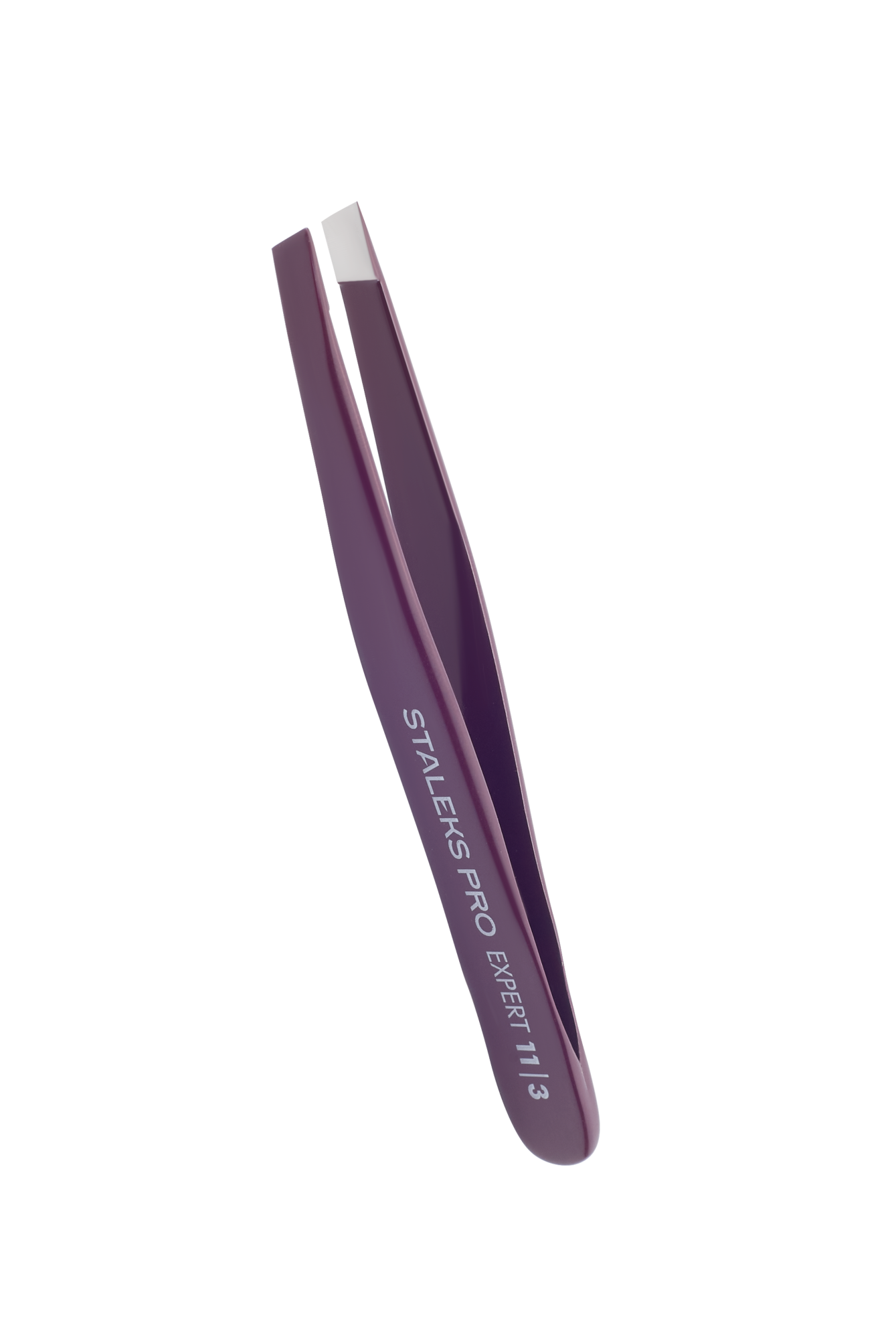 Staleks Pro Пинцет для бровей EXPERT 11 TYPE 3 (широкие скошенные кромки) Фиолетовый