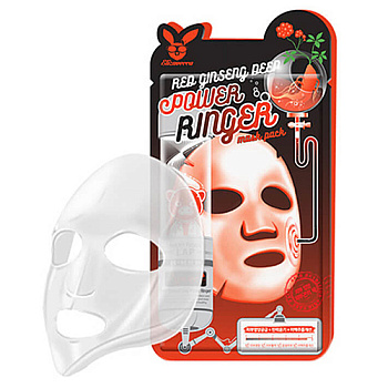 Elizavecca Маска тканевая для лица с красным женьшенем - Red ginseng deep power ringer mask, 23мл