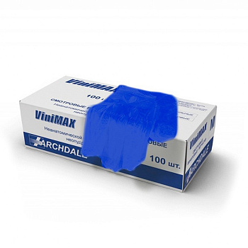 Перчатки Виниловые неопудренные 100 шт.ViniMaх -S голубые