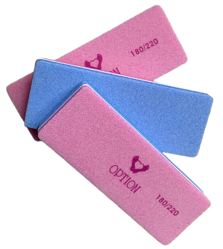 Option Мини-баф шлифовочный 180/220 грит Розовый/голубой Option Мини-баф шлифовочный 180/220 грит Розовый/голубой