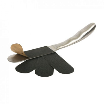 Option Пилка педикюрная металлическая с анатомической ручкой со сменными файлами  (80гр - 10шт, 100гр - 10шт, 180гр - 10шт)