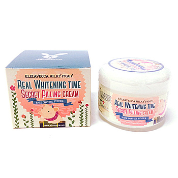 Elizavecca Крем для лица с эффектом пилинга - Real whitening time secret pilling cream, 100г