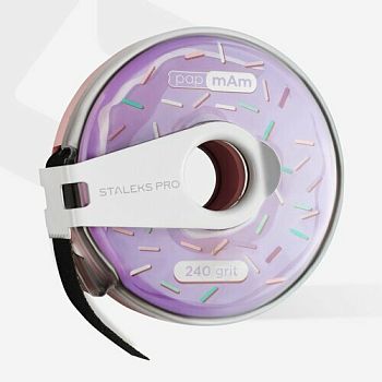 Staleks Pro Сменный файл-лента белая papmAm в пластиковой катушке Bobbinail 240 грит (6 м)