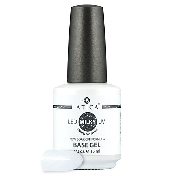Atica Камуфлирующая База с шиммером Milky Sparkling White, 15мл