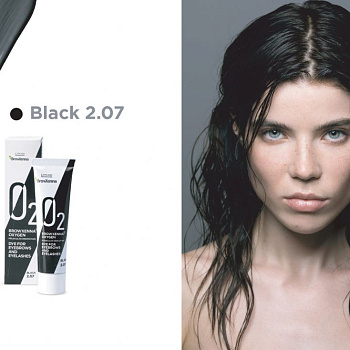 BrowXenna® Краска для бровей и ресниц OXYGEN O2 #ВLACK 2.07, 15мл