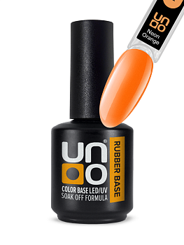 UNO Камуфлирующая база Color Rubber Base Neon Orange, 12мл