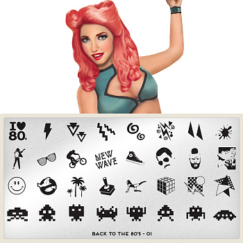 MoYou London Пластина для стемпинга Time Traveller BACK TO THE 80'S №01