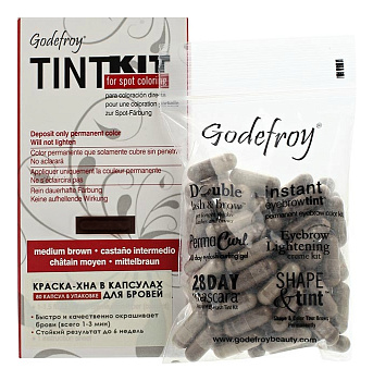 Godefroy TINT KIT Light brown Краска-Хна в капсулах для бровей Светло-Коричневый, 80шт