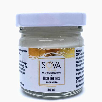 Sova de Luxe Свеча увлажняющая Алоэ вера Deep Care Aloe Vera, 30мл