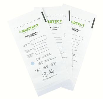МедТест пакеты 75*150мм, БЕЛЫЕ, 100шт