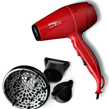 MARK SHMIDT Фен Компакт Ион+Керамика 2000вт №9610 + Диффузор Красный