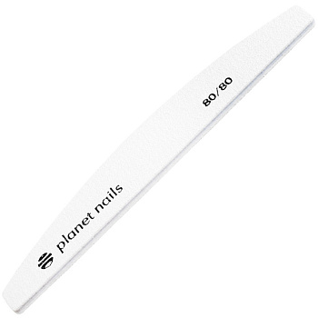 Planet Nails Пилка для ногтей широкая полукруглая белая 80/80 Planet Nails Пилка для ногтей широкая полукруглая белая 80/80