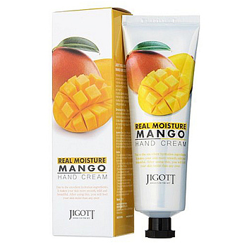 Jigott Крем для рук с экстрактом манго - Real moisture mango hand cream, 100мл