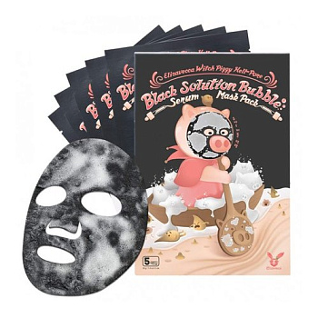 Elizavecca Маска для лица кислородная от точек - Witch piggy hell pore black solution bub, 28г