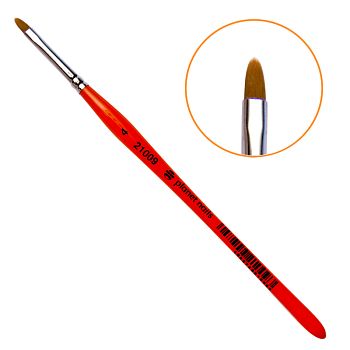 Planet Nails Кисть гелевая овальная из синтетического волоса № 4