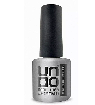 UNO Верхнее покрытие для гель-лака Reflection Top, со светоотражающим эффектом, серебряный, 8 г