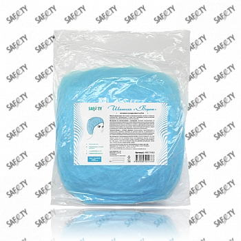 Шапочка "Берет" одноразовая спанбонд голубая 100 шт