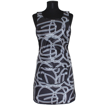 Фартук Двухсторонний Чёрный Волна Ф31-43