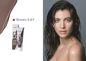 BrowXenna® Краска для бровей и ресниц OXYGEN O2 #BROWN 5.67, 15мл