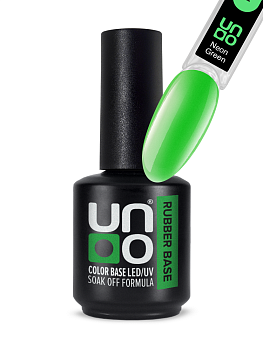 UNO Камуфлирующая база Color Rubber Base Neon Green, 12мл